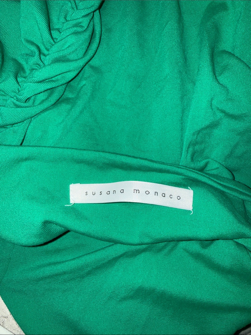 Susana Monaco Emerald Green Draped Midi Dress - Picture 2 of 3